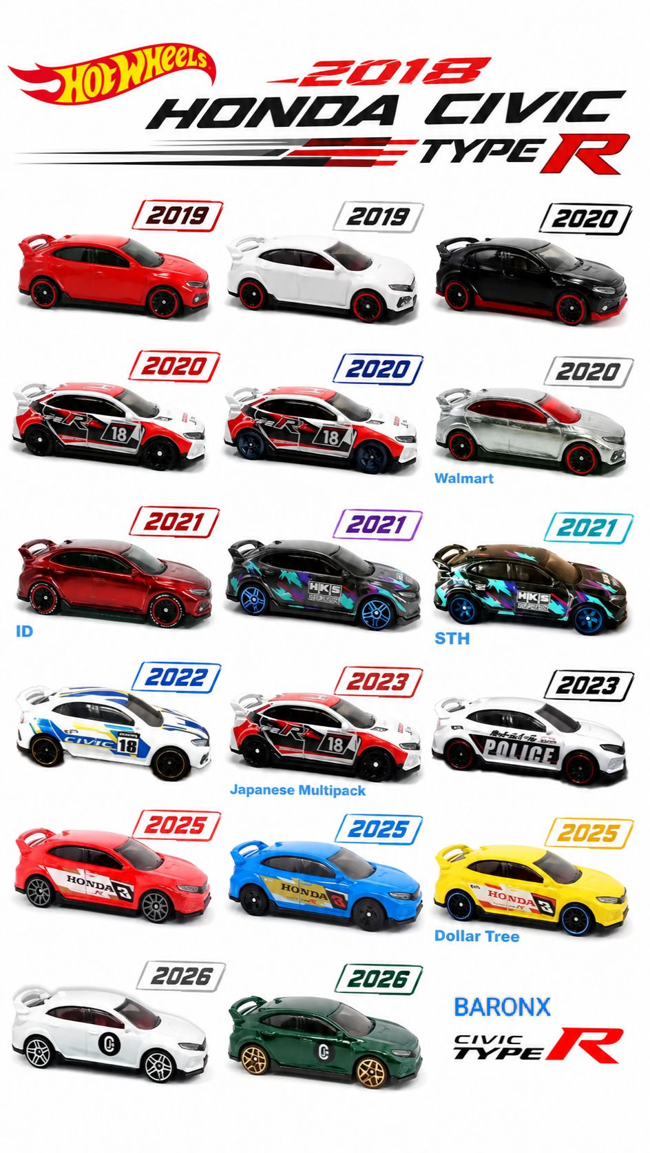 ホットウィール HONDA ACURA 30台セット N600 CR-X シビック NSX