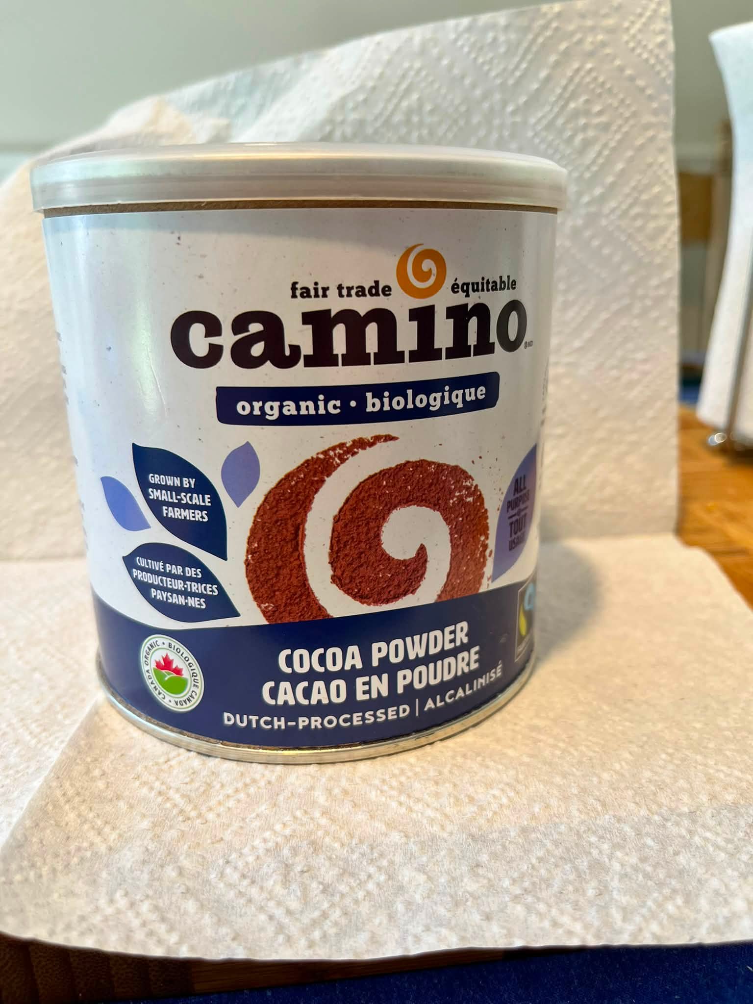 Fairtrade cocoa powder from a Canadian coop in Ottawa, ON