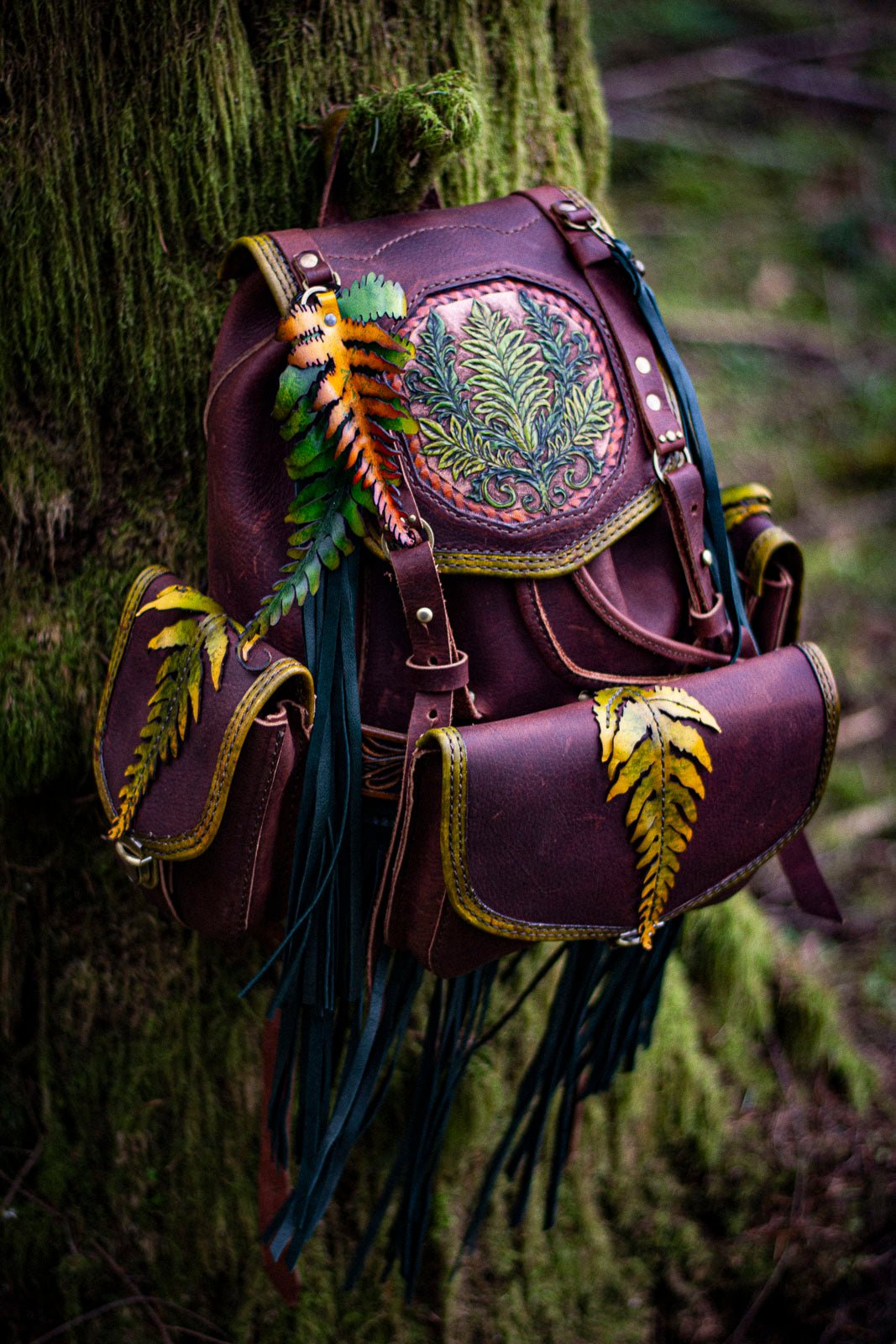 boho backpack leather American Darling Aztec *PLEASE NOTE* that the each animal hide bag will be unique from the picture shown as each hide is genuine and a new one is used with each bag. Whiskey Leather Backpack by Undercover
