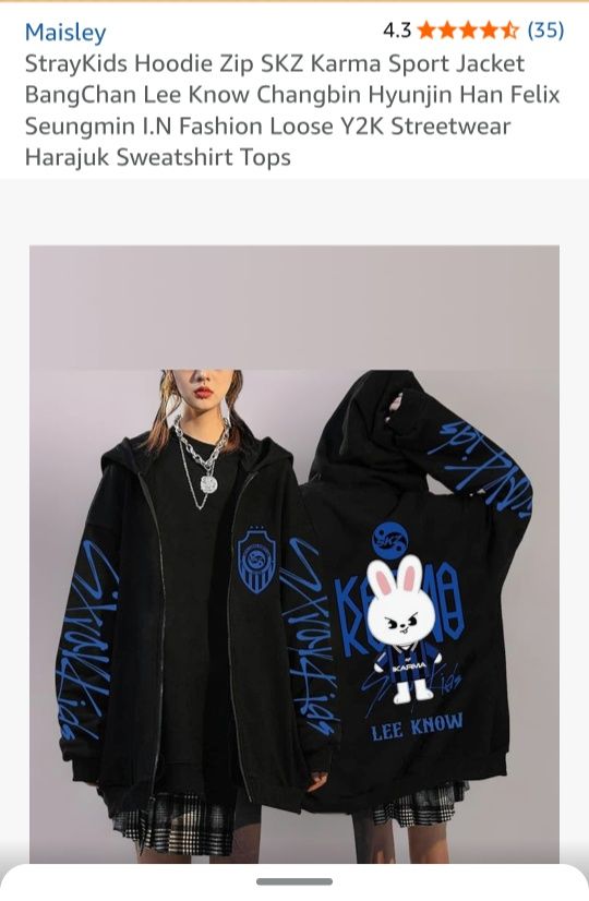 What size is the Stray Kids Do It zip-up hoodie?