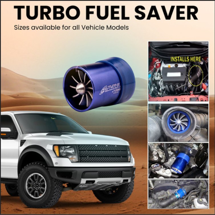Car Air Intake Turbo Aluminum Alloy Rubber Vehicle Turbonator Dual Fan Turbine Supercharger Gas Fuel Saver Turbo Black