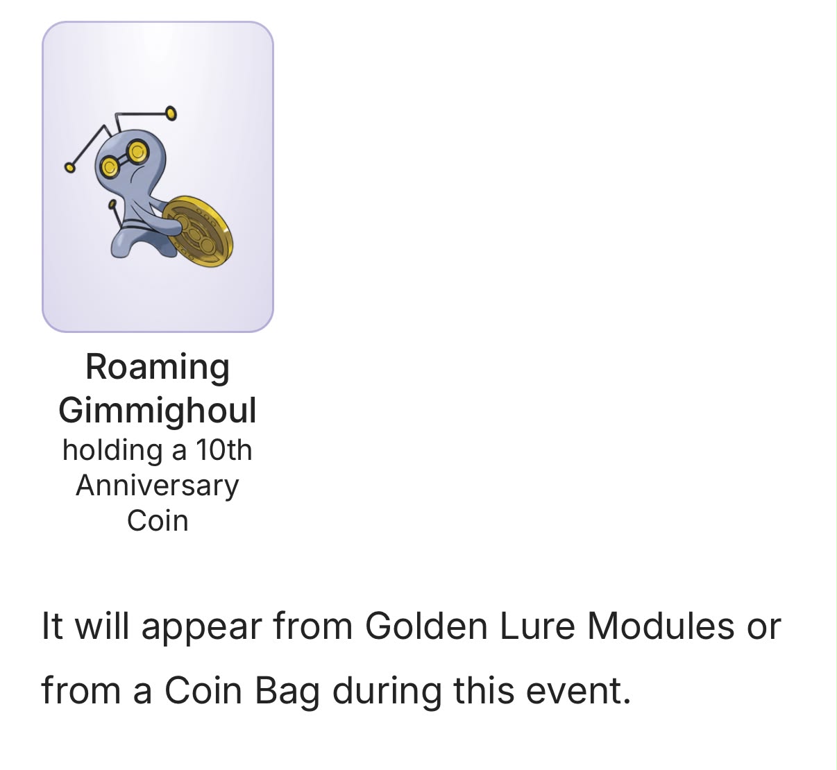 Will normal Gholdengo spawn in Pokemon Go or just 10th anniversary?