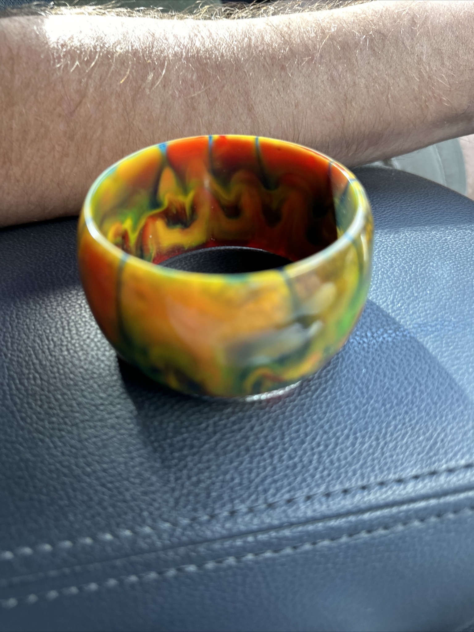 Bracelets Anciens Vintage En Bakélite Couleur Ambre/orange - Occasion