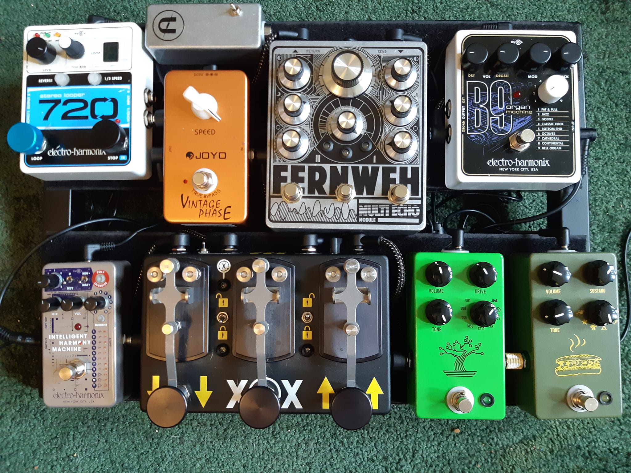 JHS pedal board setup with Bonsai and Intelligent Harmony