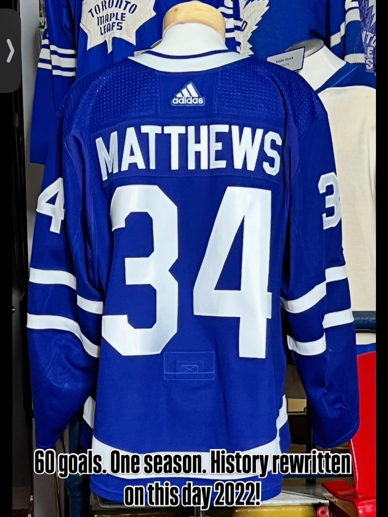 Auston Matthews game-worn jersey from historic season