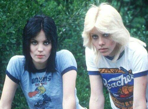 Joan Jett and Cherie Currie of the pioneering all-female rock band