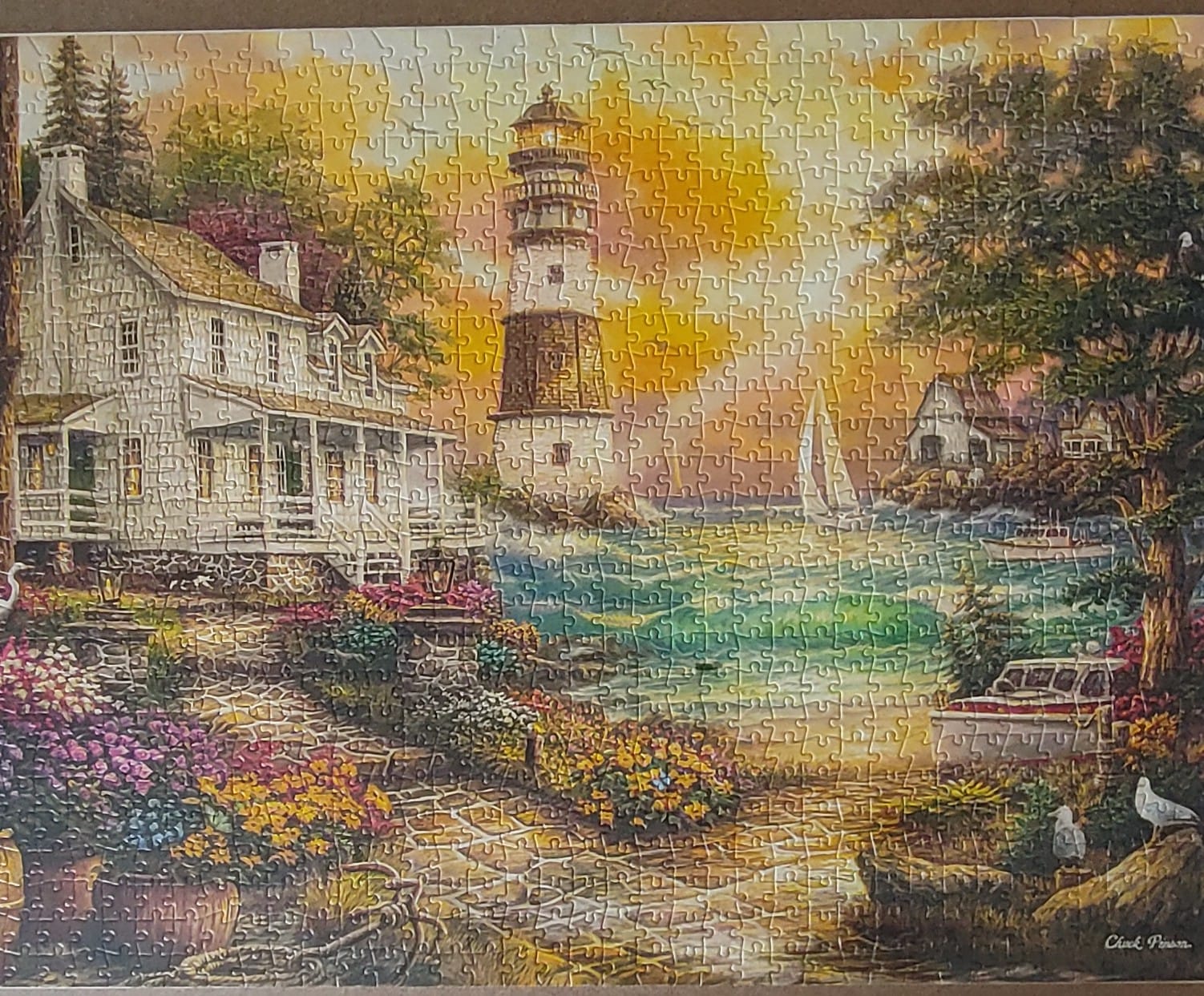 Springbok 1000-Piece Jigsaw Puzzle "The Cottage Lighthouse" - Made In USA, Thick Pieces
