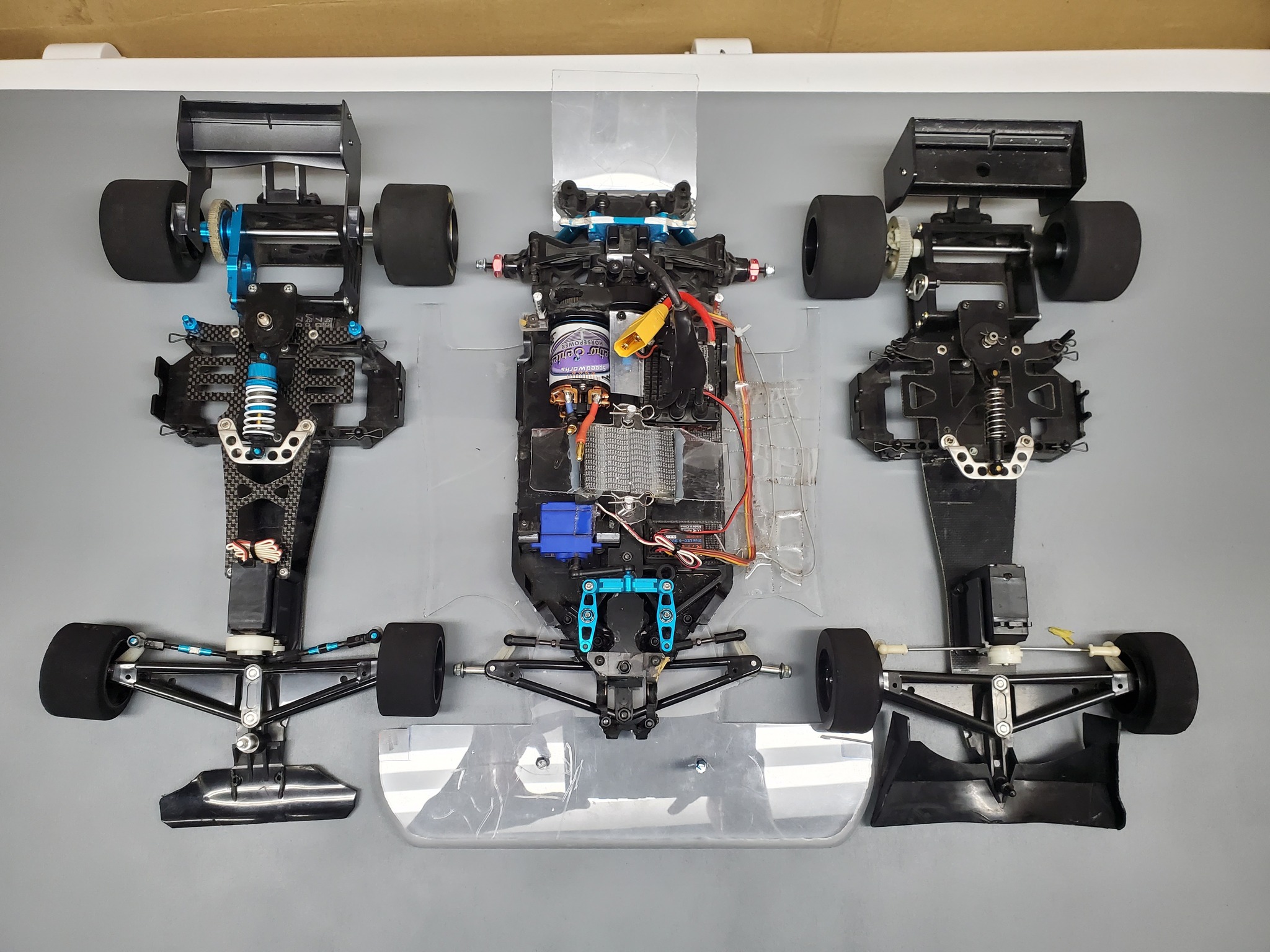Tamiya F1 RC cars with custom TT-02 build