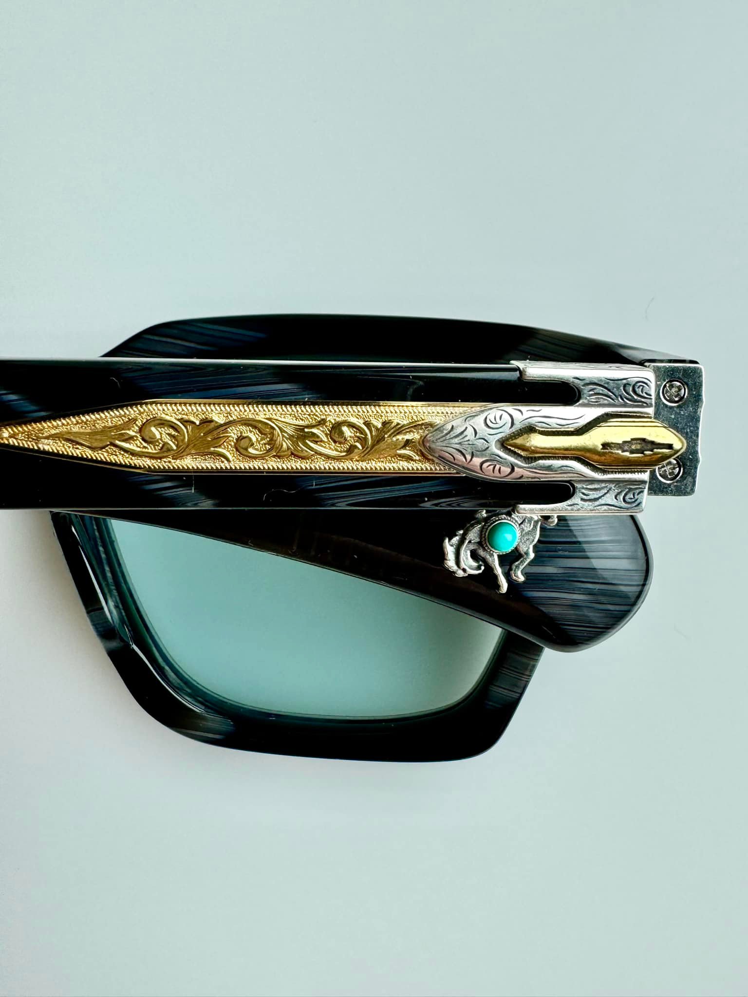 Jacques Marie Mage Last Frontier Sterett Glasses with Horn Acetate