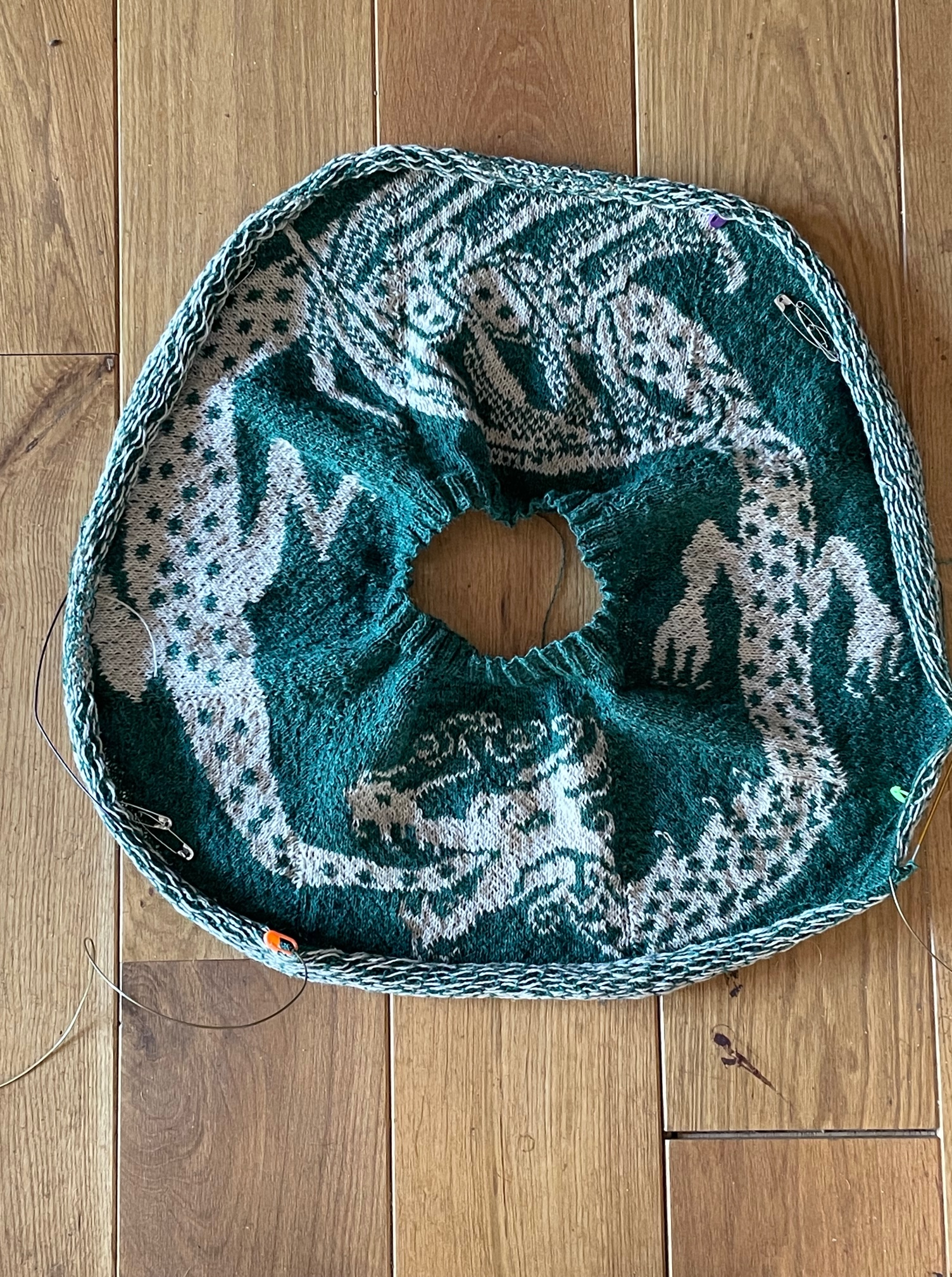 Ouroboros yoked sweater knitting pattern