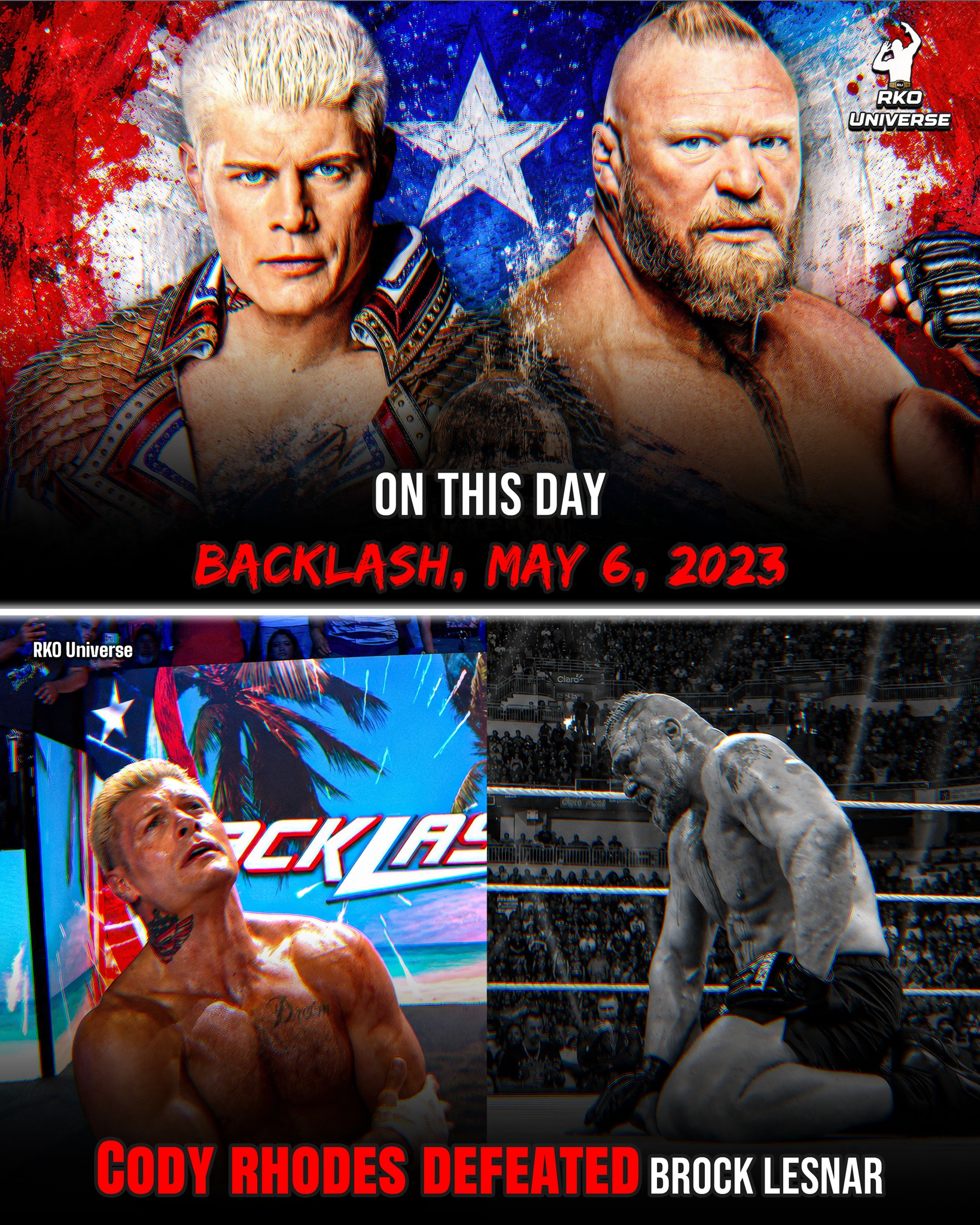 3 years ago today at WWE Backlash, Cody Rhodes defeated Brock