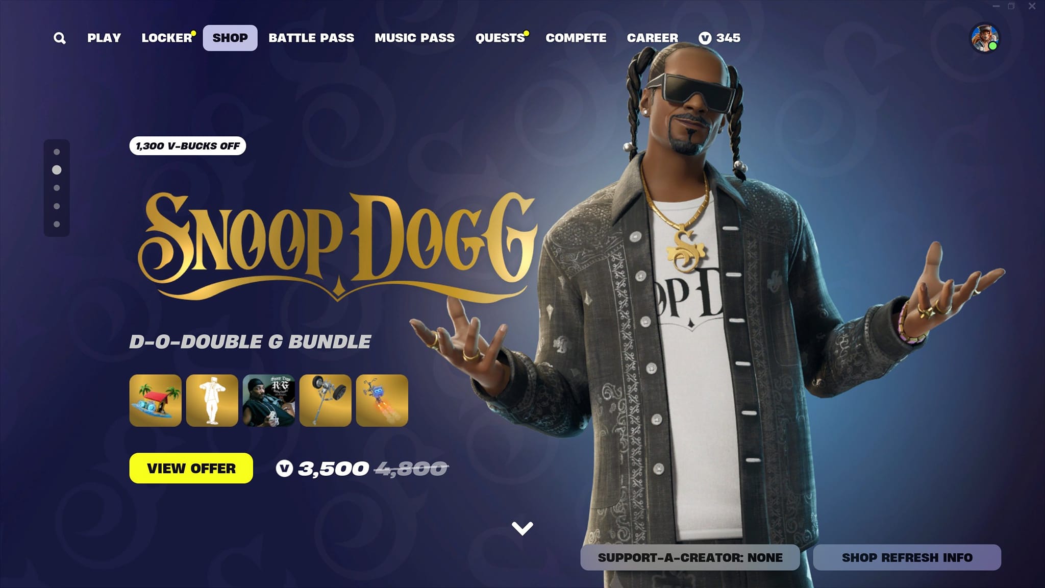 Snoop Dogg Item Shop Prices