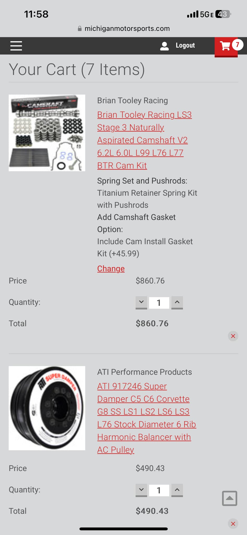 Brian Tooley Racing (BTR) Stage 4 LS1/LS2/LS6 Cam Kit - Titanium