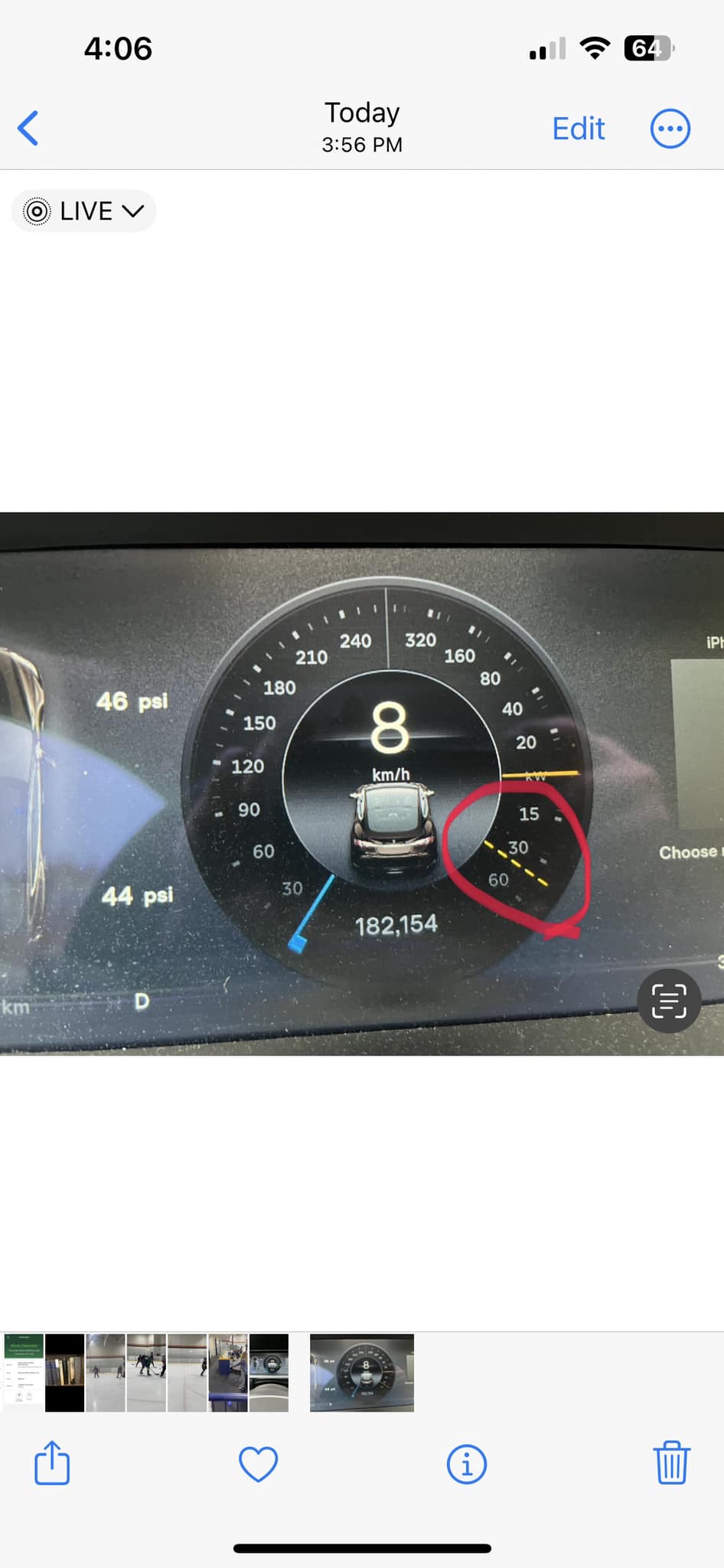 What do the yellow dotted lines on the Tesla Model S display mean?