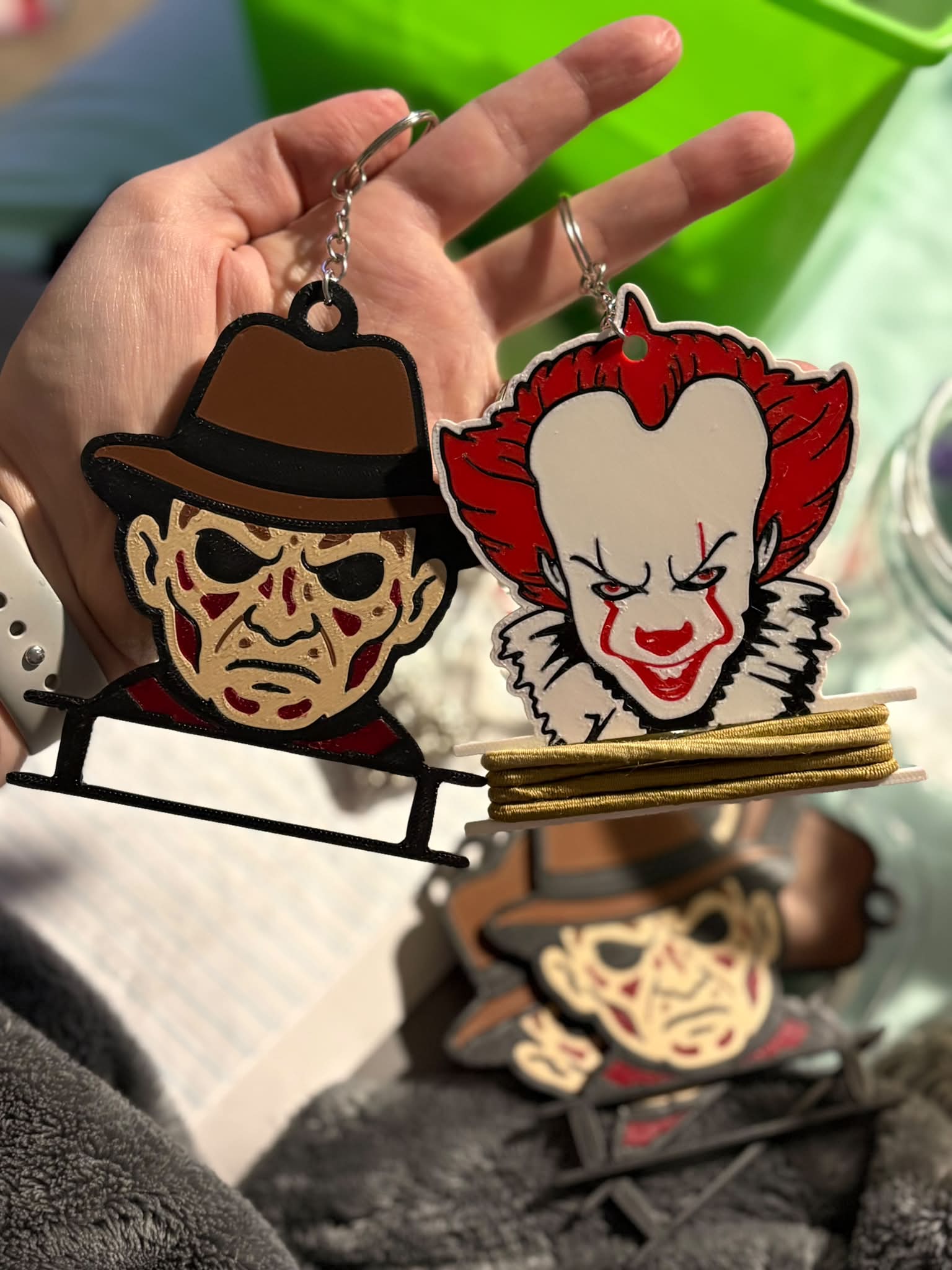 Ghostface popsicle keychains for Spirit Halloween tote