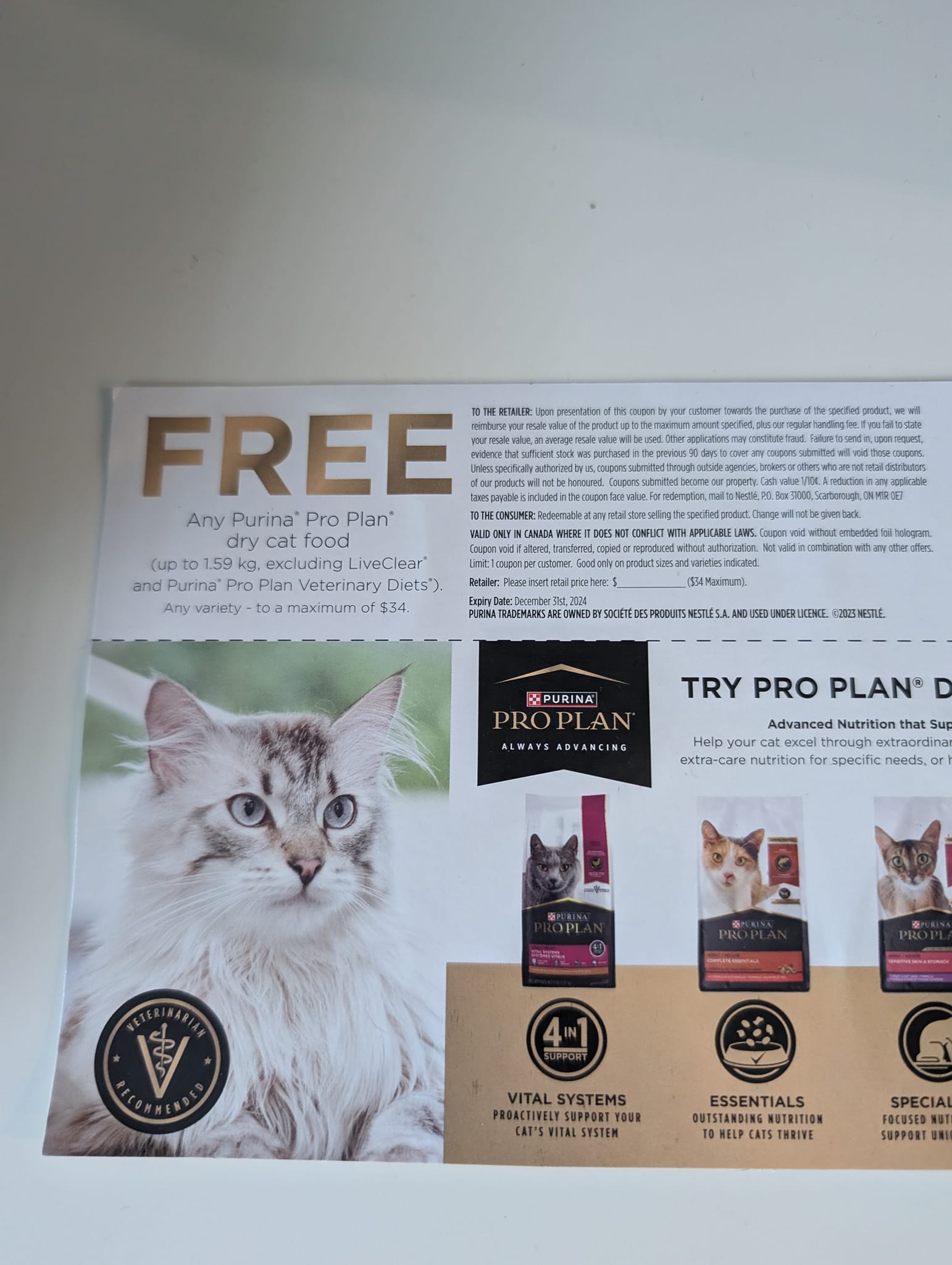 Free Purina Pro Plan Dry Cat Food Coupons in Toronto