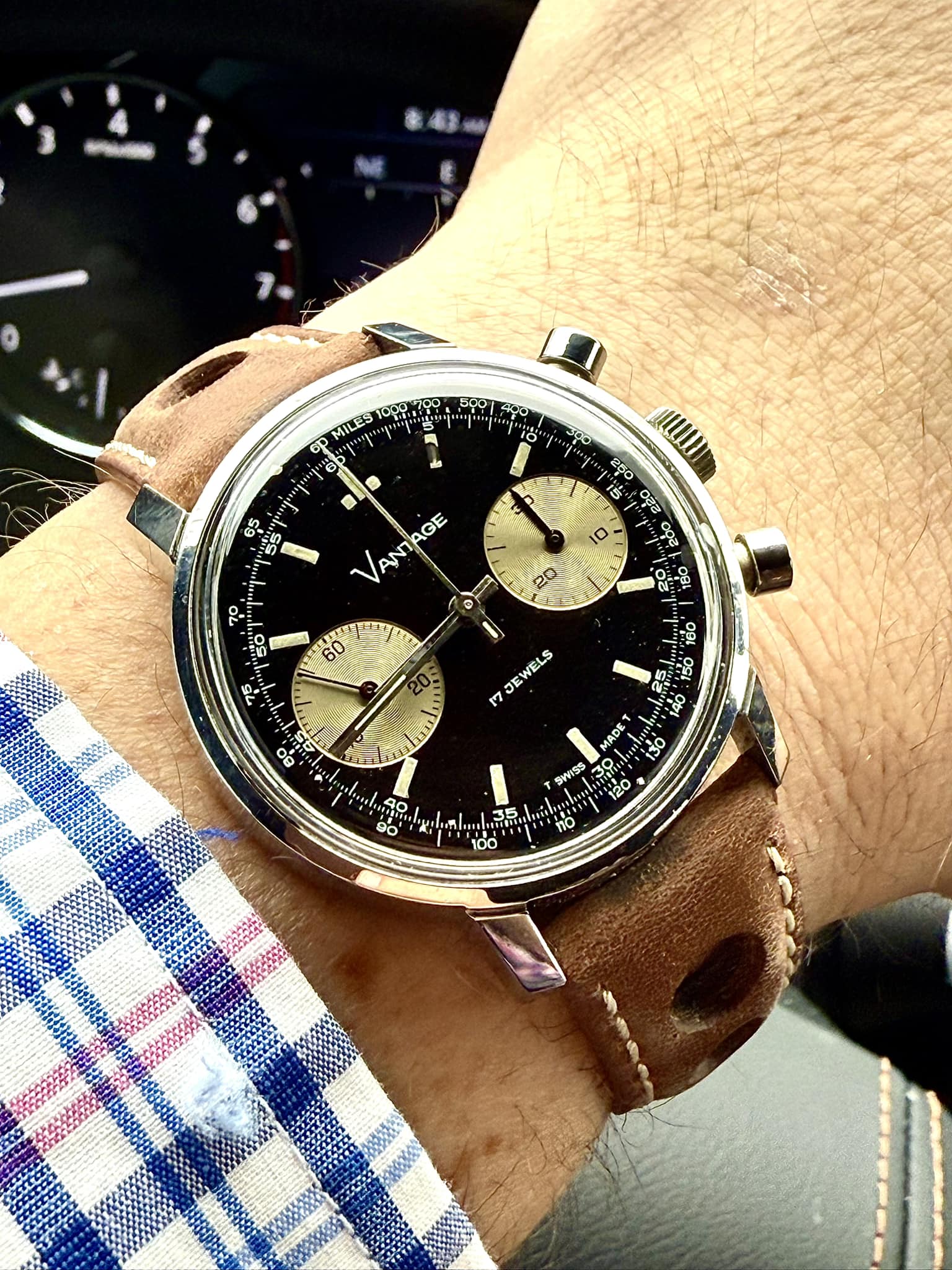 Vintage Vantage Chronos and Reverse Panda Twin Watch