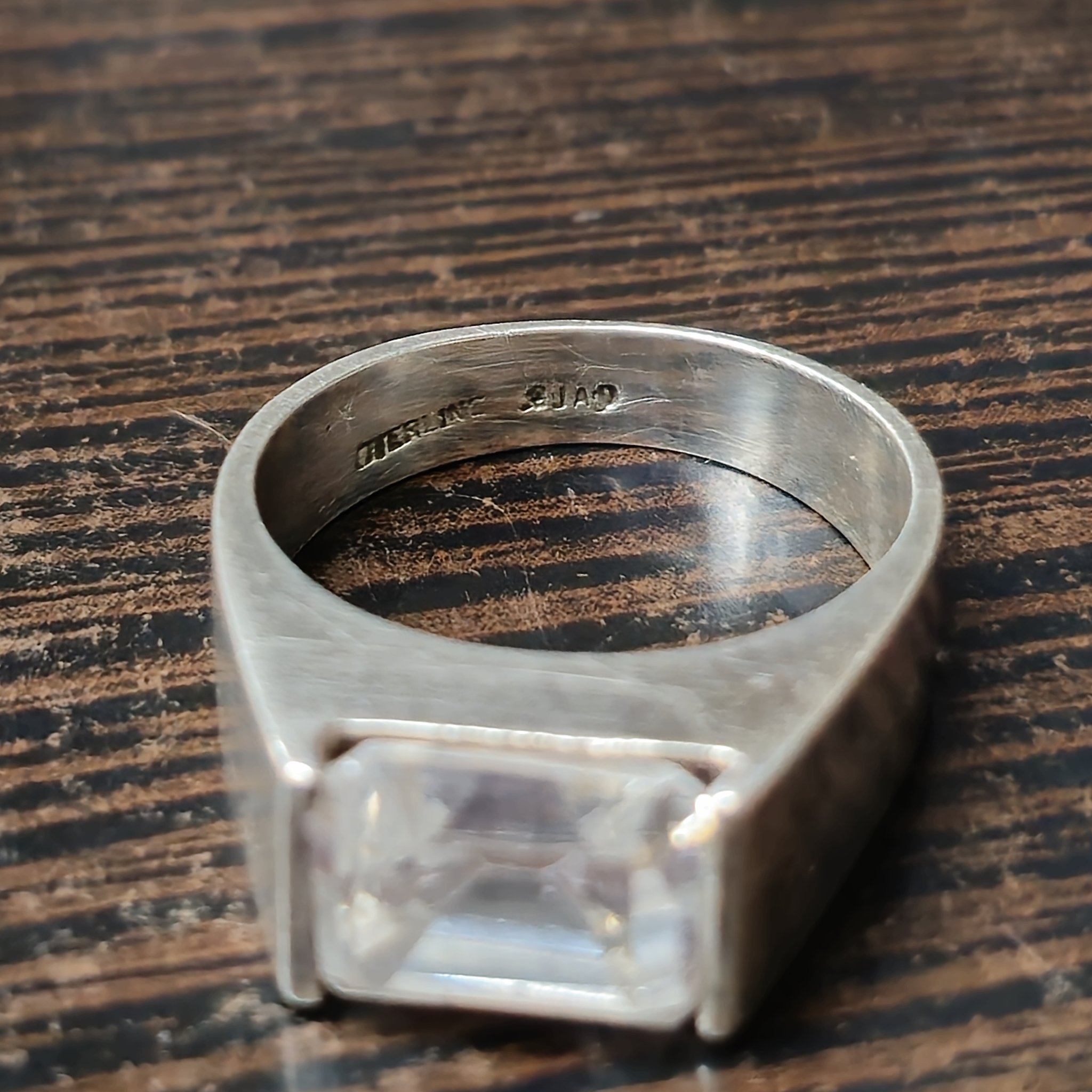 Identifying sterling silver pinky ring makers mark with JA symbol