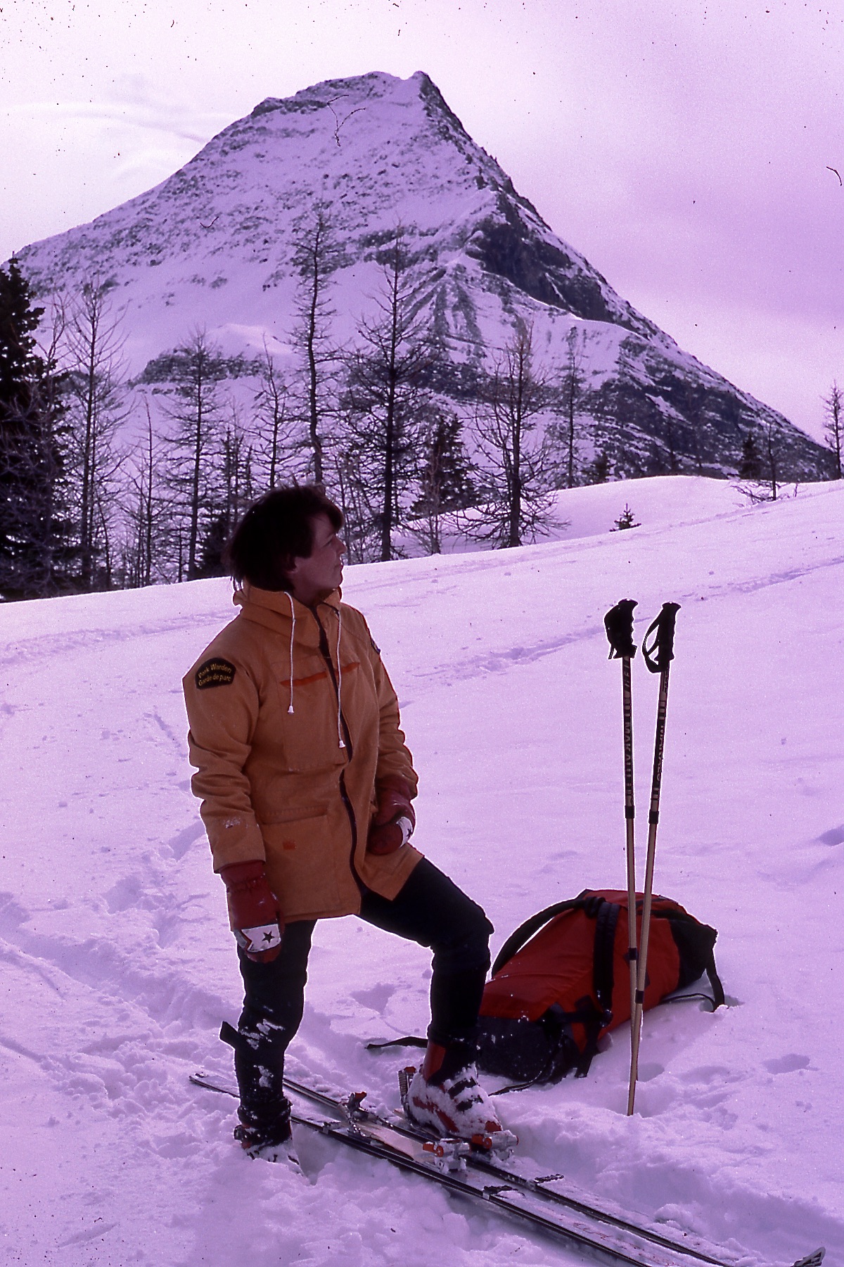 What brand made orange canvas parkas in the 70