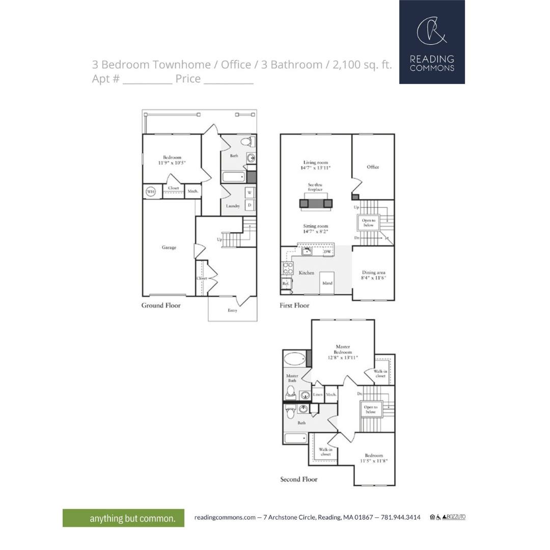 Reading Commons - 🏡 Floor Plan: 3 Bed Townhome / Office