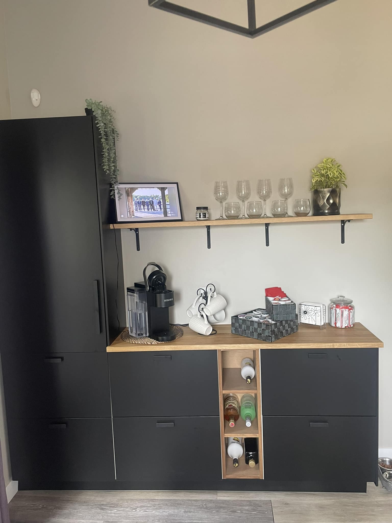 How to finish an Ikea coffee bar pantry?
