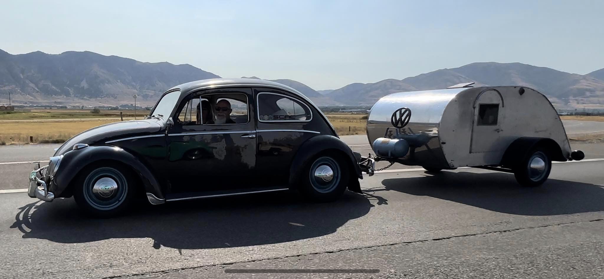 Just get out and go! 1958 VW and 1946 Teardrop.