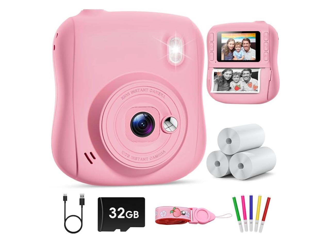Appareil Photo Instantané Enfant – Caméra Numérique Avec Papier Impression, Cadeau Fun 3-14 Ans