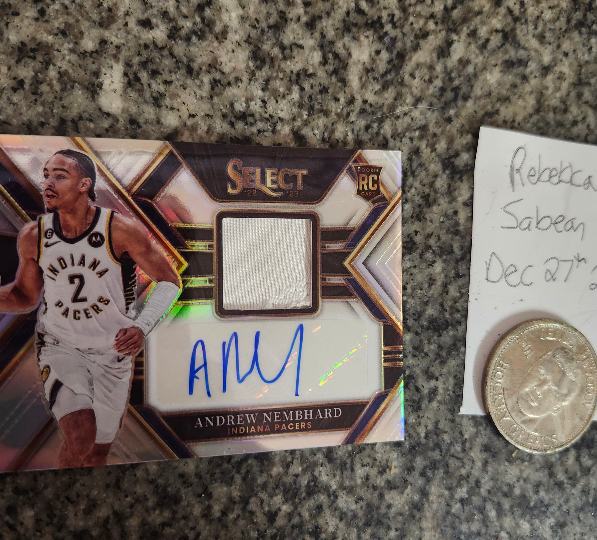Panini Select Andrew Nembhard Rookie Auto Patch Basketball Card 