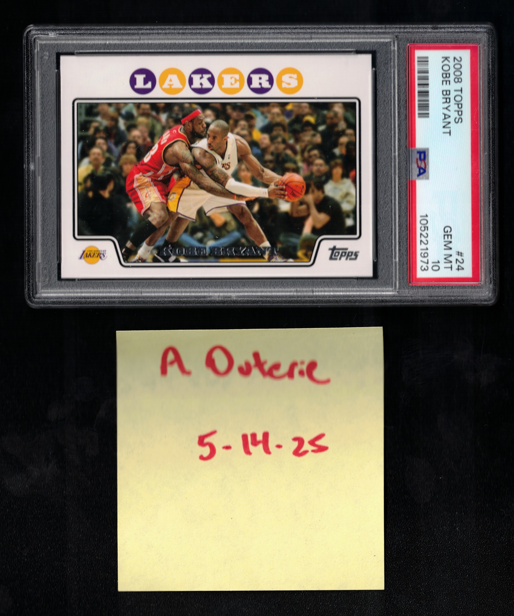 2008 Topps Kobe Bryant PSA 10 $380 L R S IERINI KOBE 2008 BRYANT 