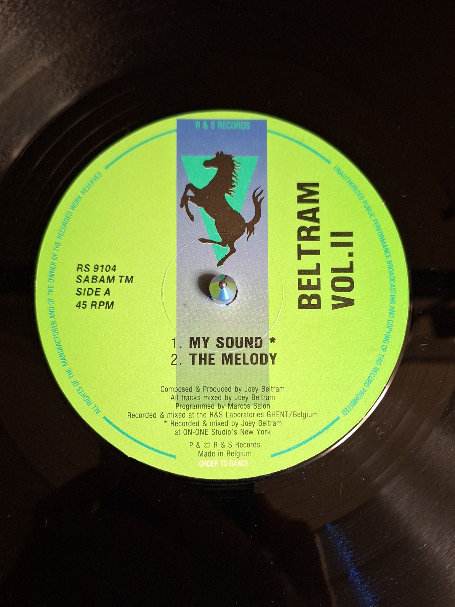 Joey Beltram EP on green R&S label