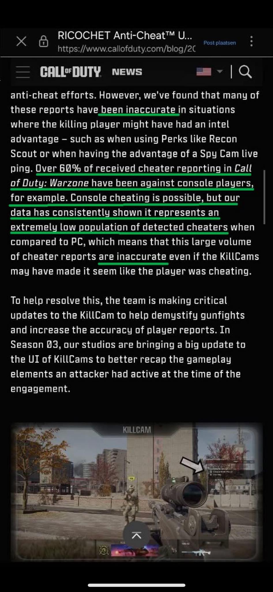 CALL*DUTY NEWS found many reports have situations the killing player ...