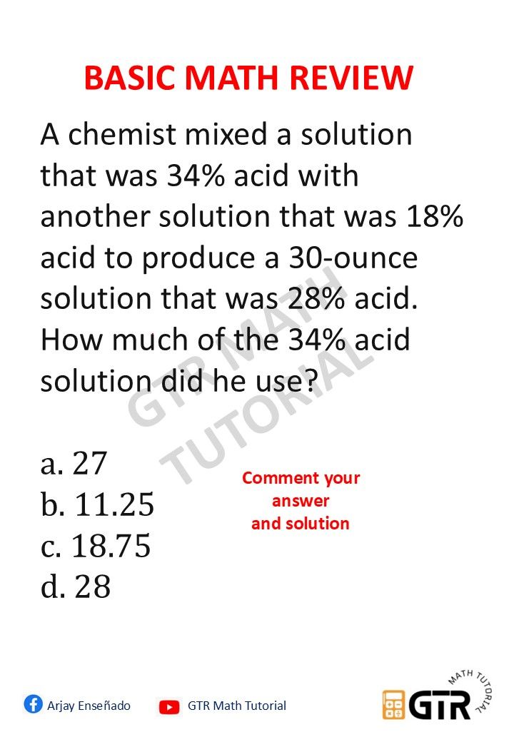MATH REVIEW PROBLEMS | Facebook