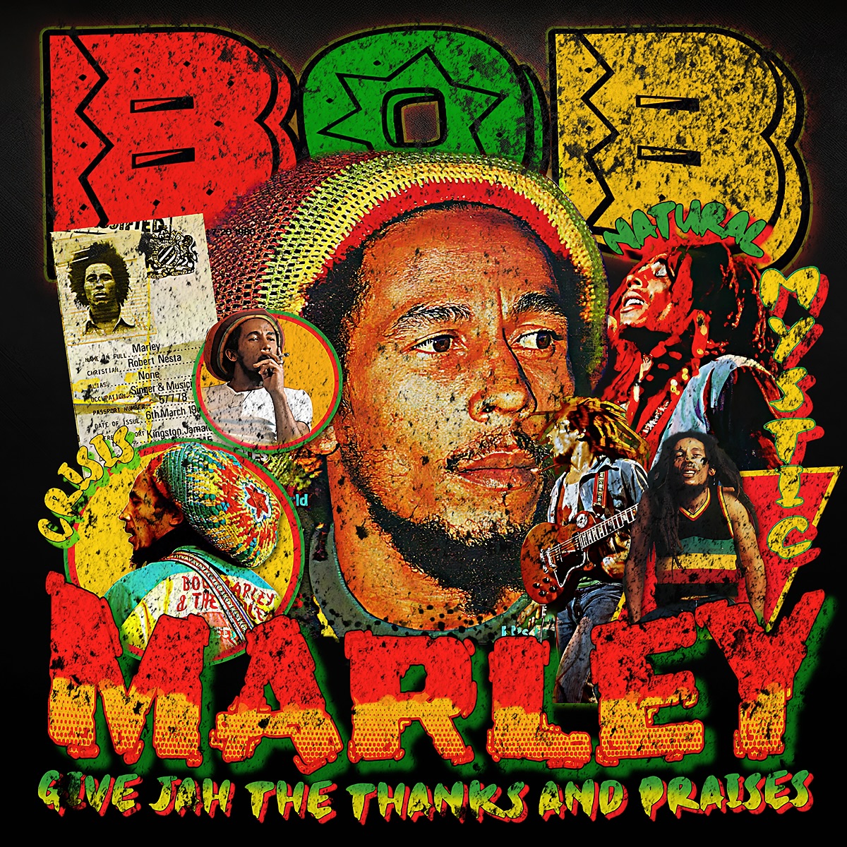 Painted Bob Marley on denim—spreading peace, love, and good vibes 