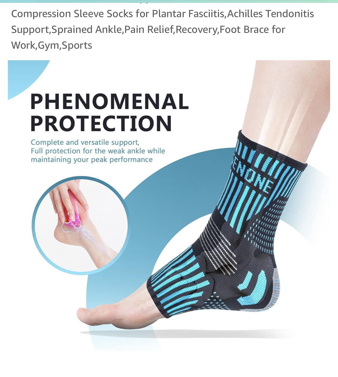 DONWELL 3-Pairs Compression Toeless Socks With Ankle Brace Support For Plantar Fasciitis Pain Relief