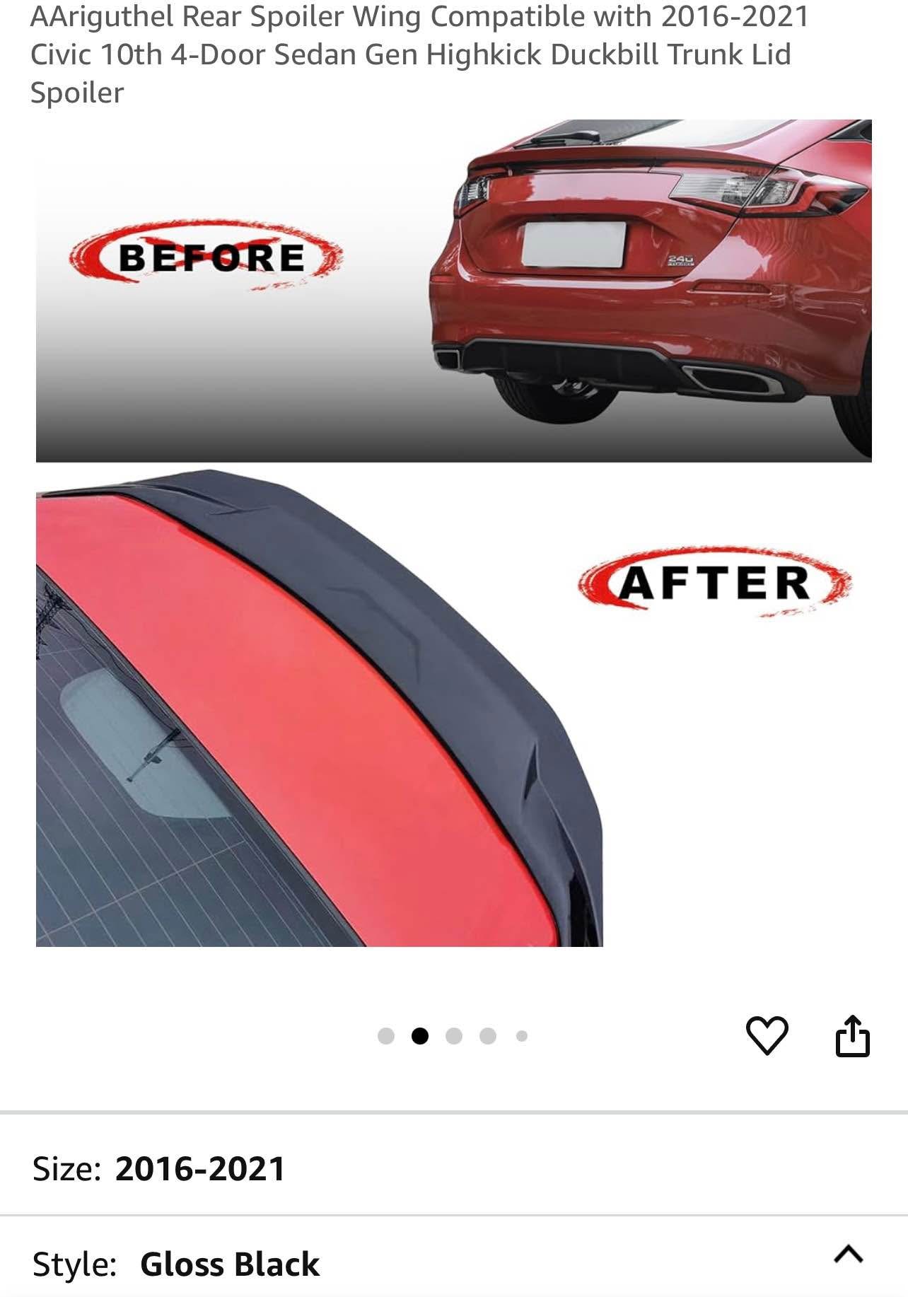 Fancemot Rear Spoiler Wing Compatible with Honda Civic 8th