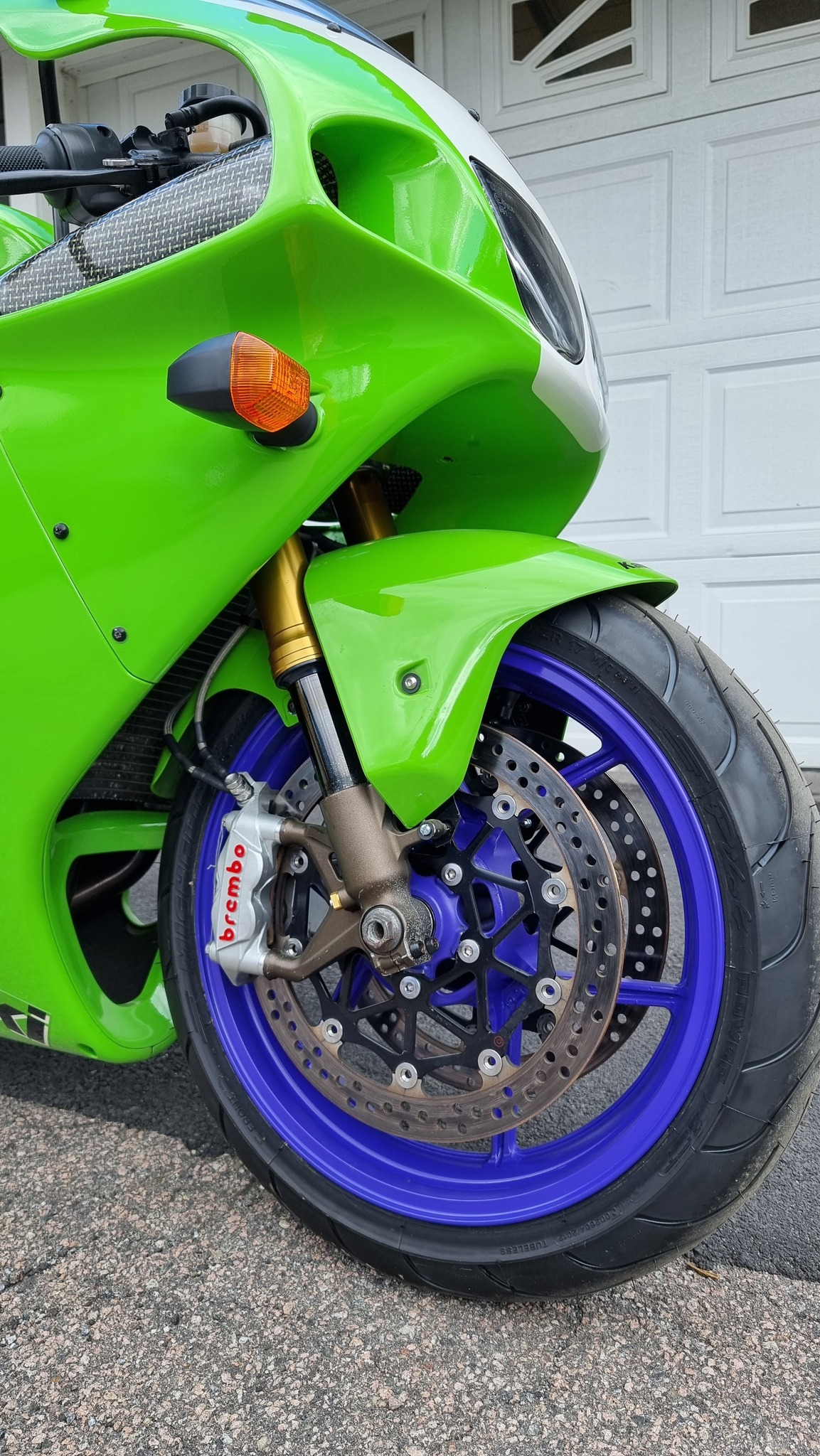 1997 Kawasaki ZX-7R track bike with ZX9R engine and upgrades
