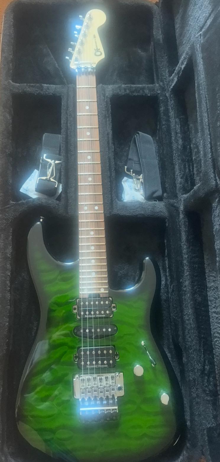 Charvel MJ SD1 in transparent green burst