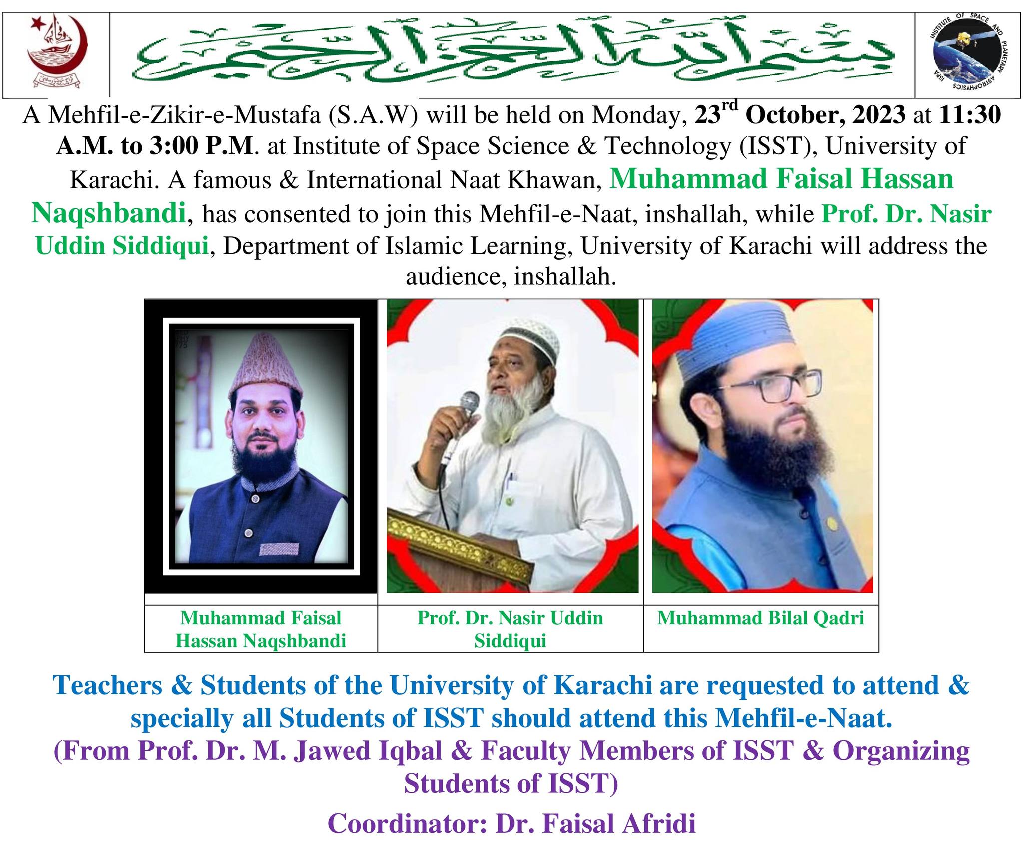 Institute of Space Science & Technology - ISST, University of Karachi ...