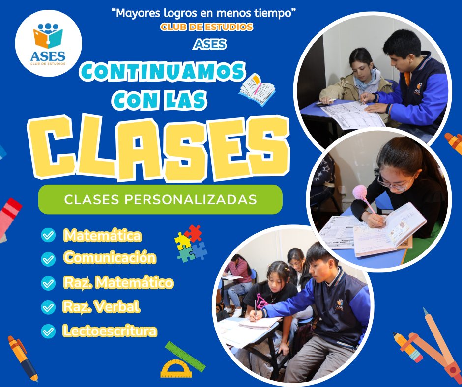 🔵 Continuamos con las clases... - Club de Estudios ASES | Facebook