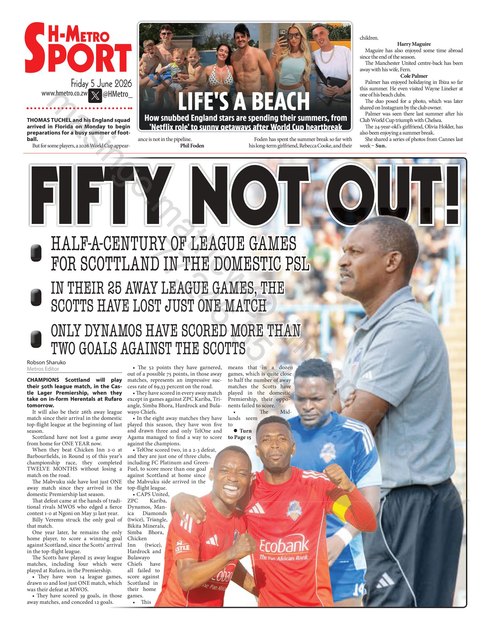 BACKPAGE CHAMPIONS Scottland will play their 50th league match, in 
