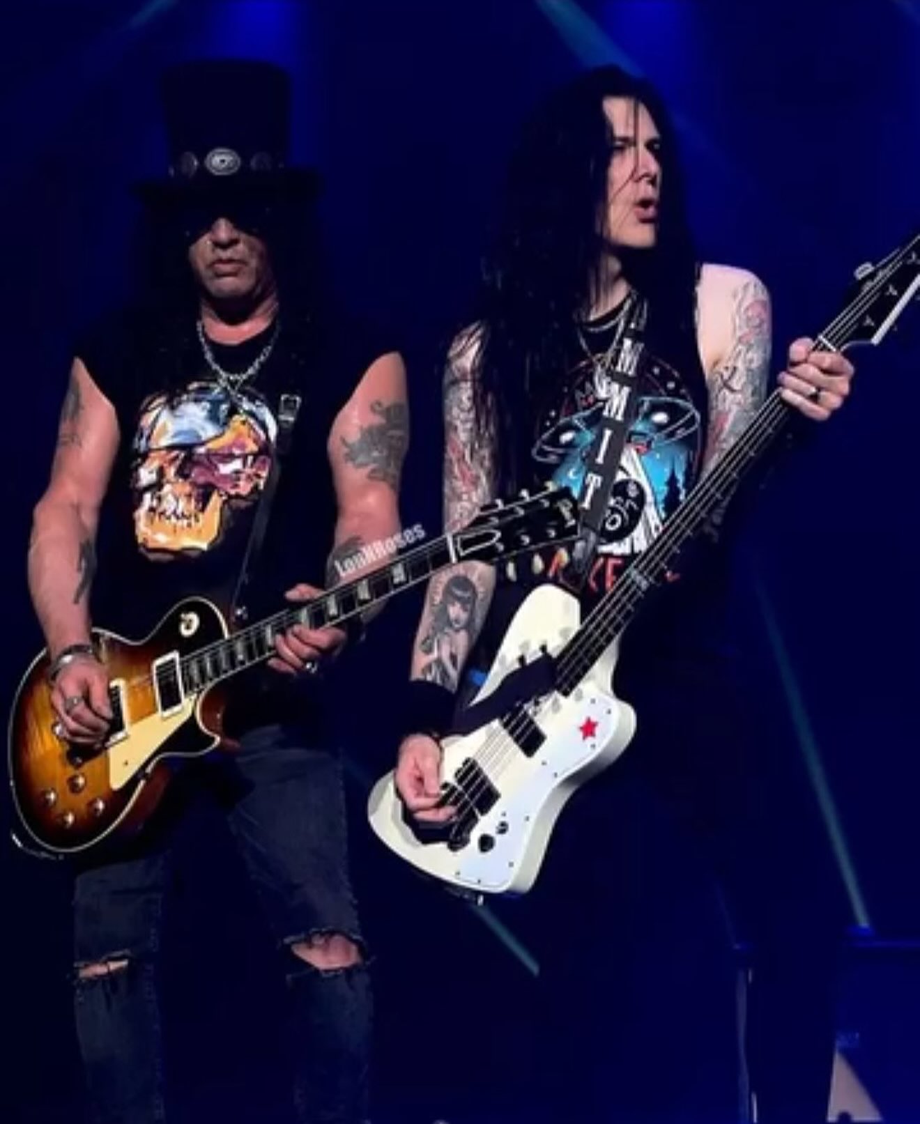Todd - Brother Slash and I somewhere on the last tour. Planet Earth ...