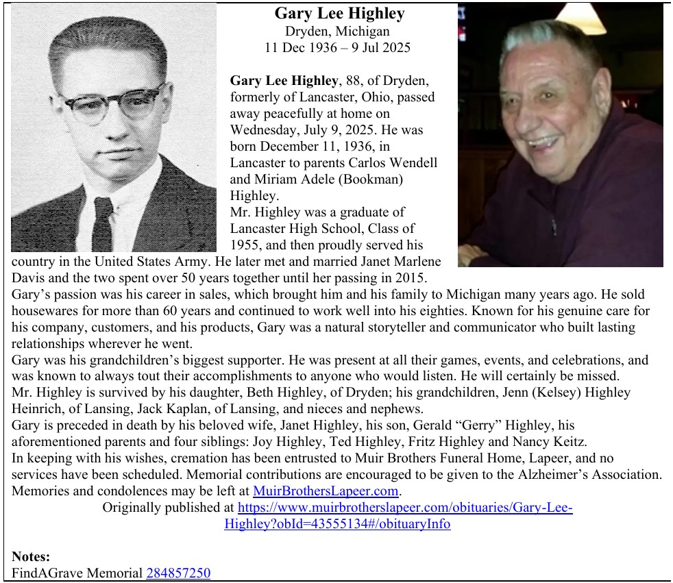 Lancaster OHIO High School Alumni Assoc. | From the Class of 1955 ...