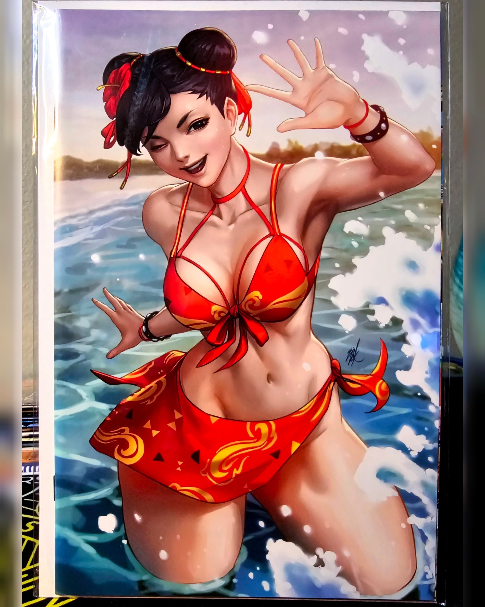 Edwin Huang's Street Fighter swimsuit art for Udon Entertainment