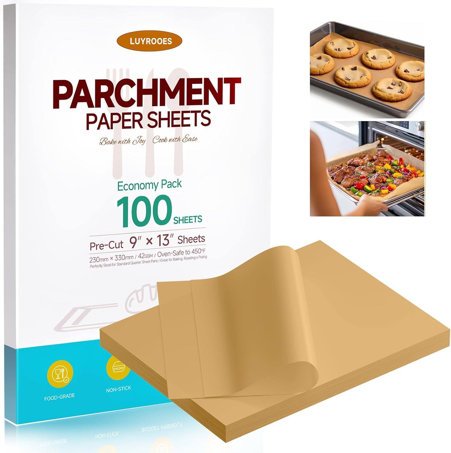 200 Pcs Parchment Paper Baking Sheets, 12x16 Inch Baking Paper, Prec