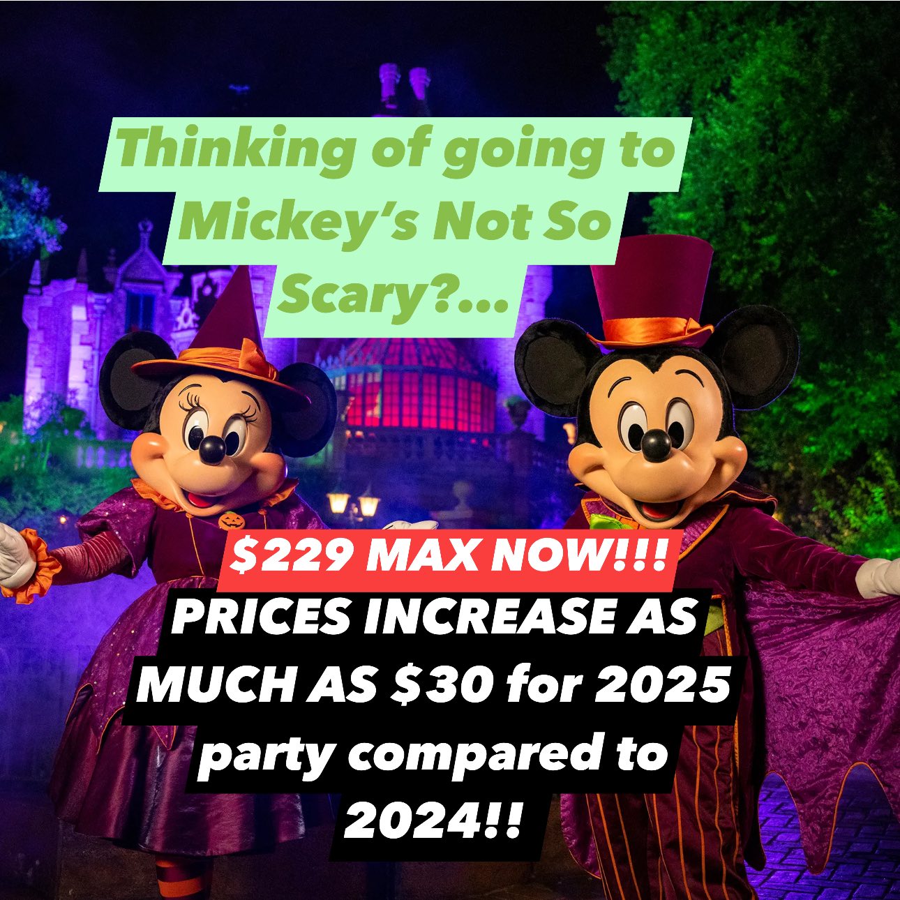 Here's the pricing for 2026 Mickey's Not-So-Scary Halloween Party