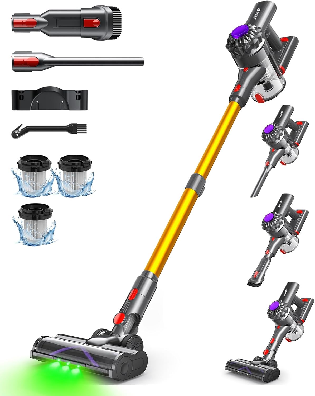 EZ SPARES Vacuum Stand Holder – Metal Storage Bracket For Dyson, Hoover, Eureka & Most Cordless Vacuums (Black)
