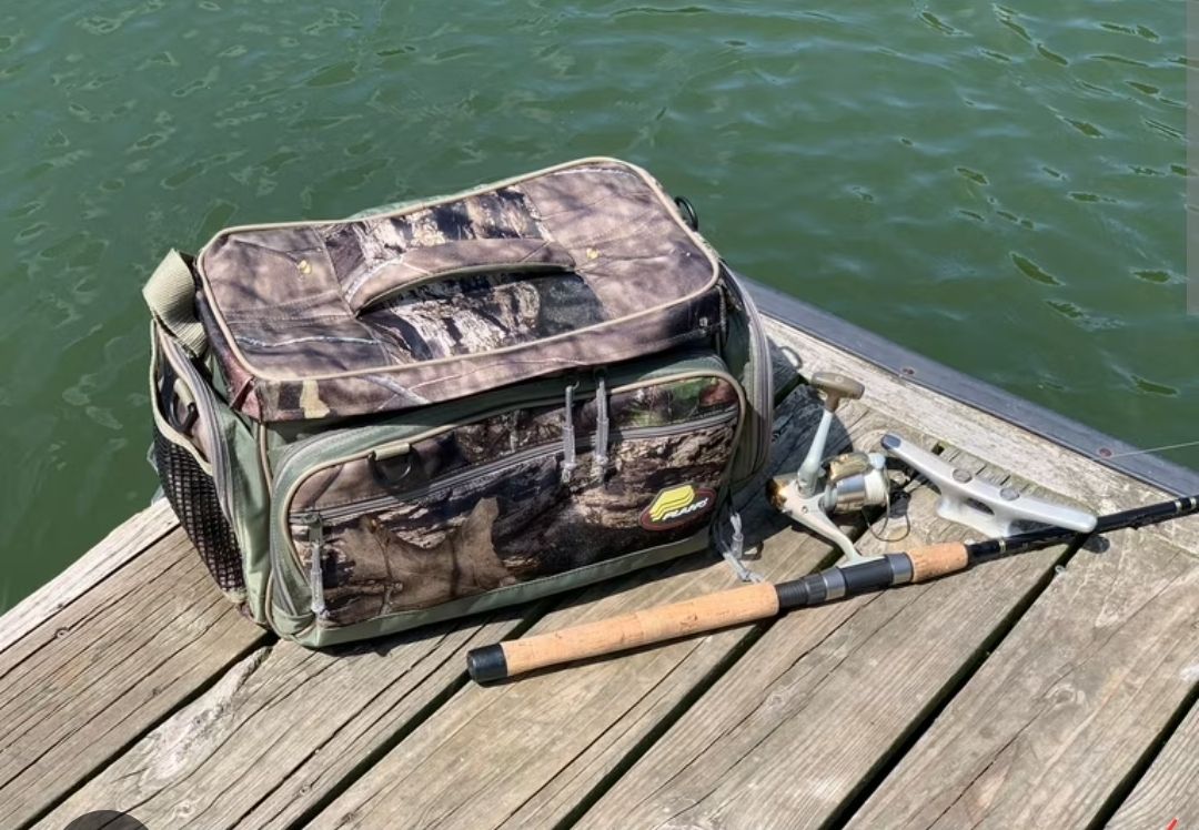 fully stocked tackle box MATEIN Rolling with Cooler, Large Fishing Bag with Wheels For anglers Lost tackle box in Fulton,