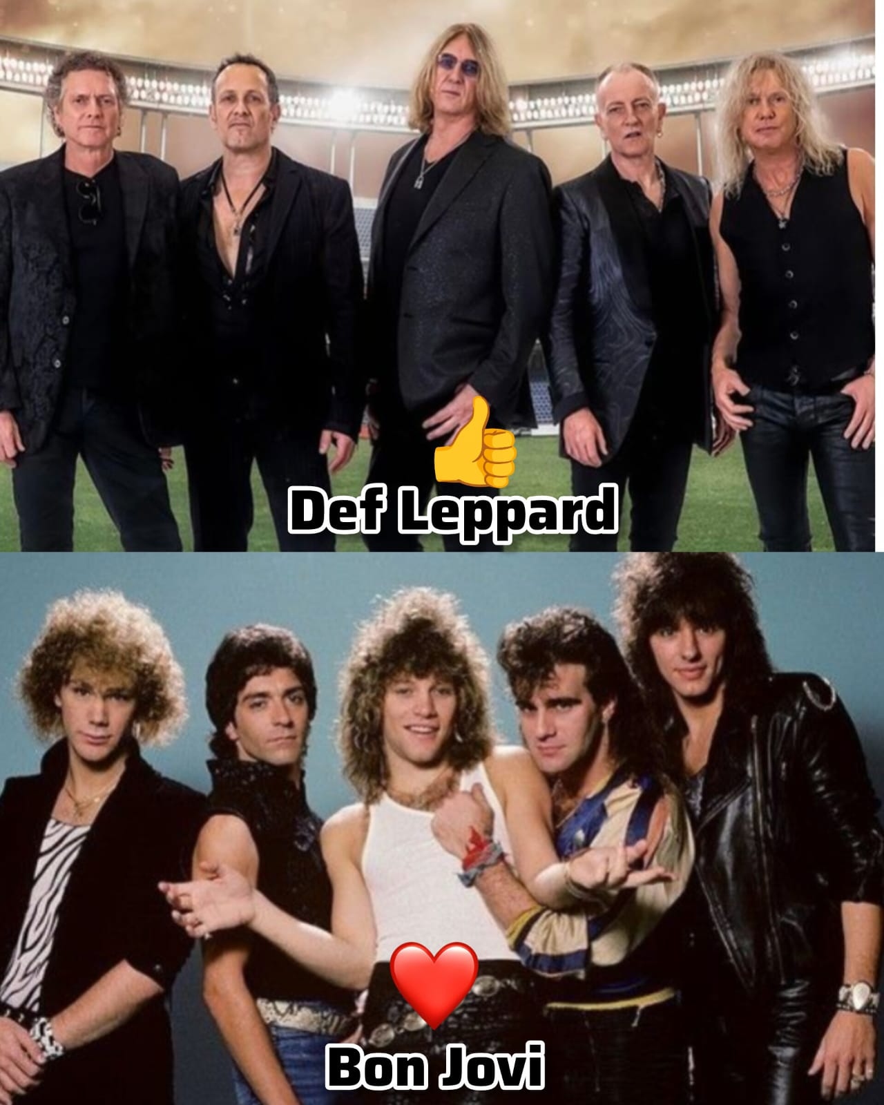 Bon Jovi and Def Leppard: 80s arena rock legends