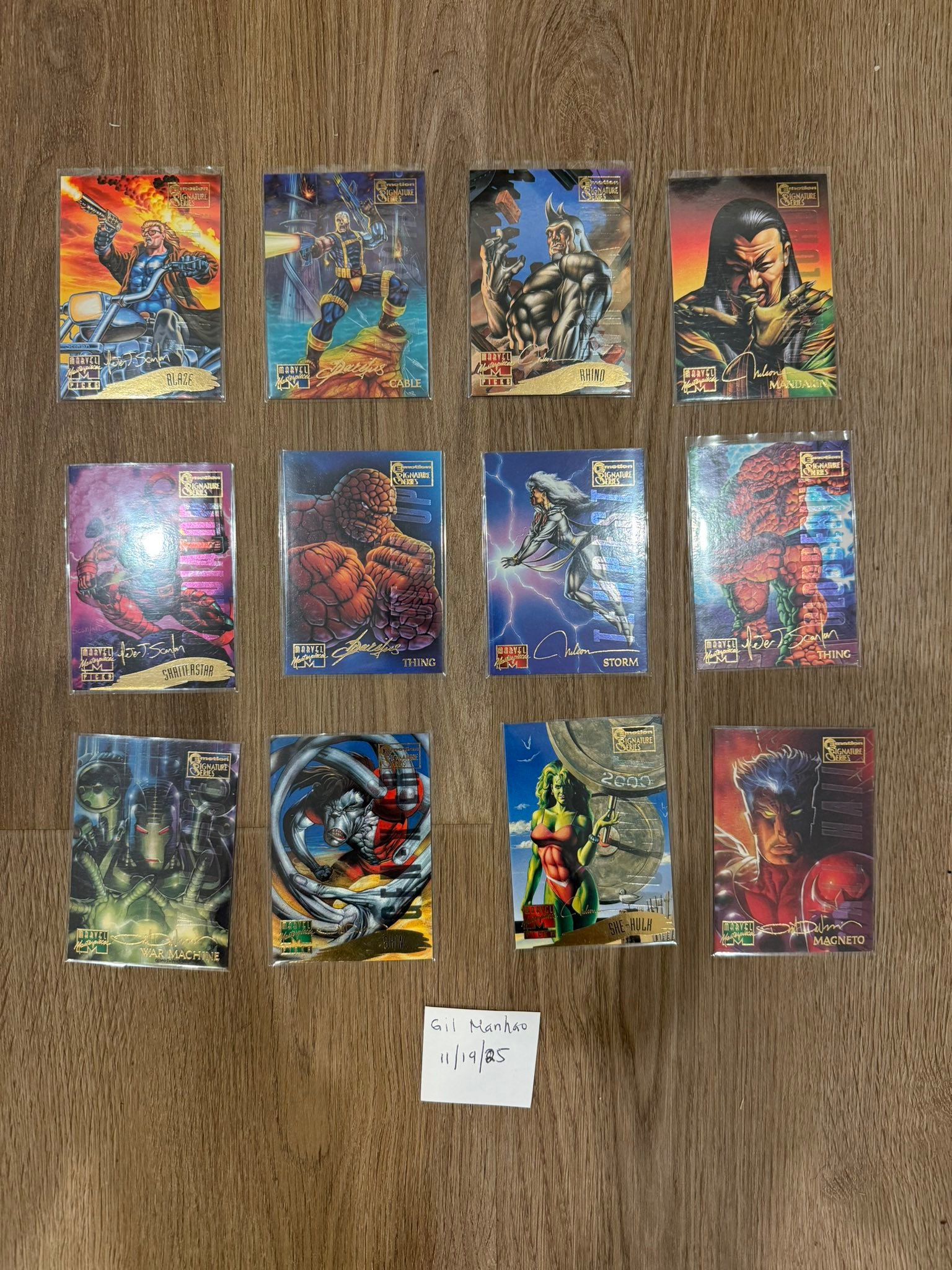 1995 Marvel Masterpieces Emotions Signature cards