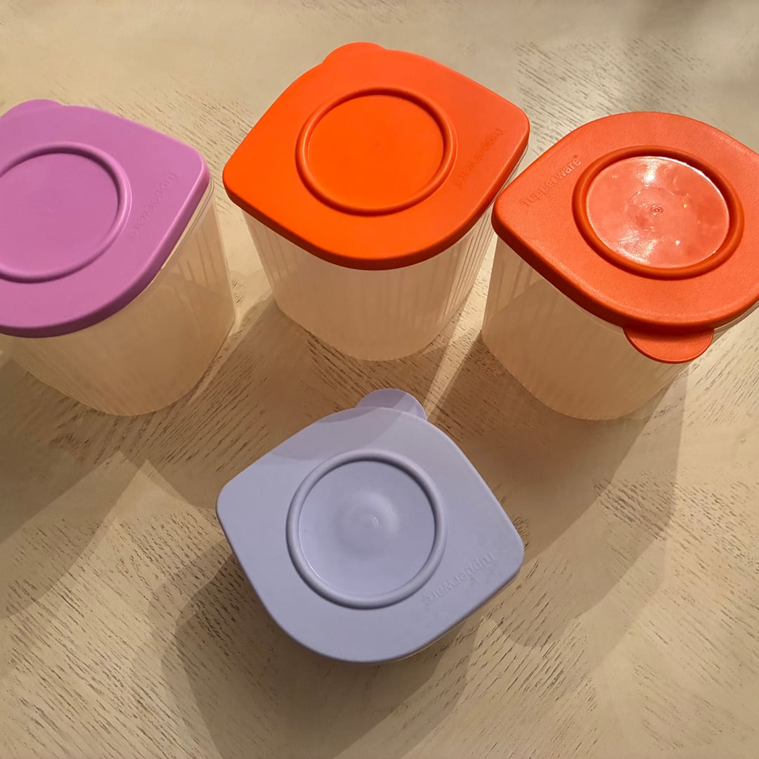 This set of Tupperware Fresh N Cool food storage containers comes